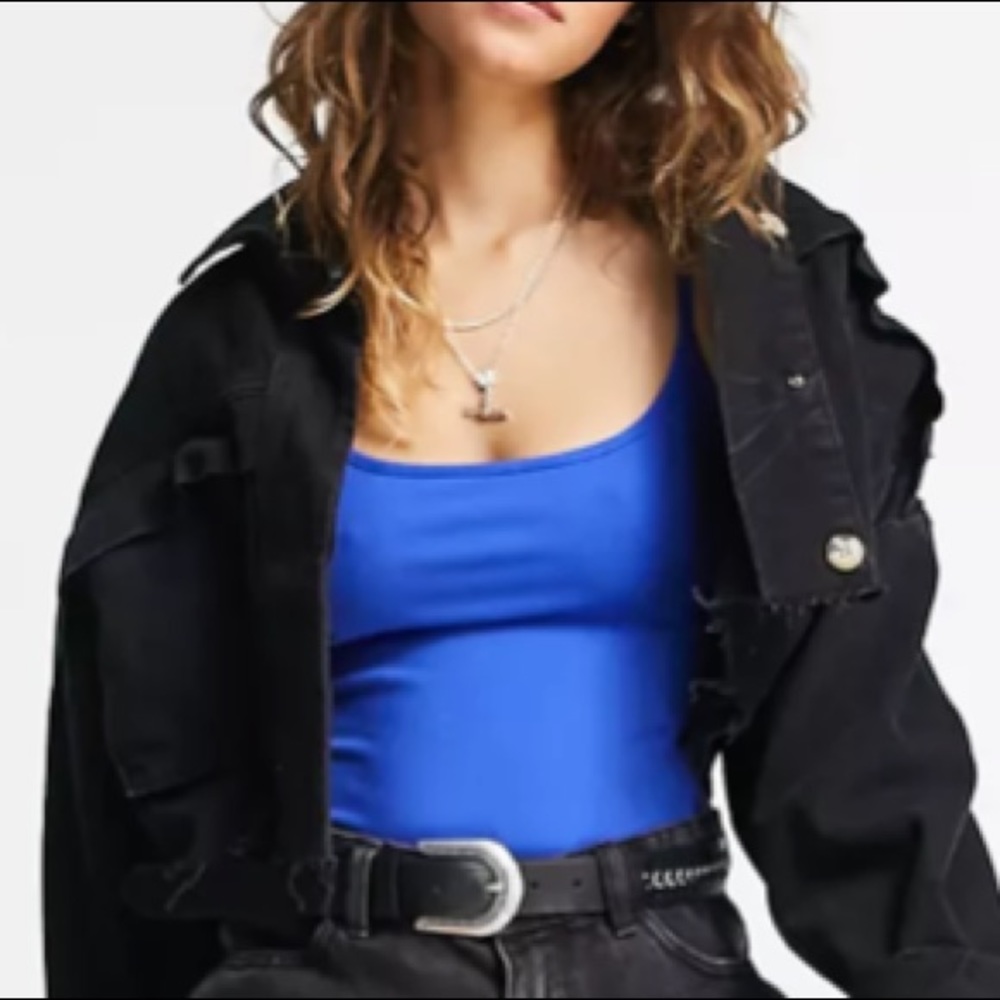 Free People Strappy Basique bodysuit in blue - Picture 2 of 10